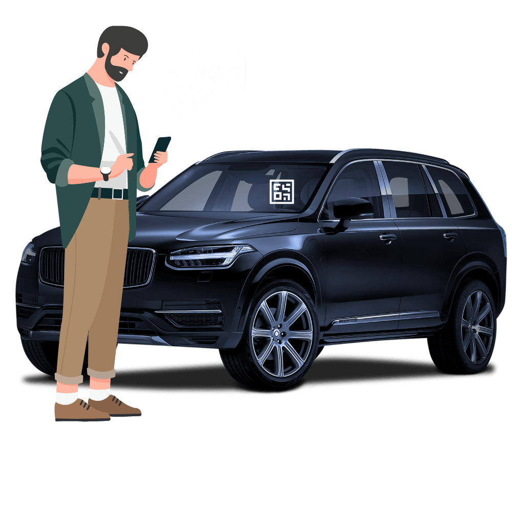 Car QR Code Illustration