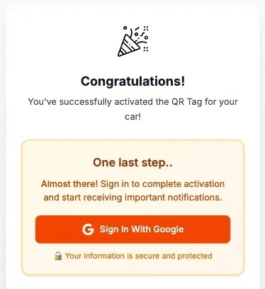 QR Car Sticker on Vehicle