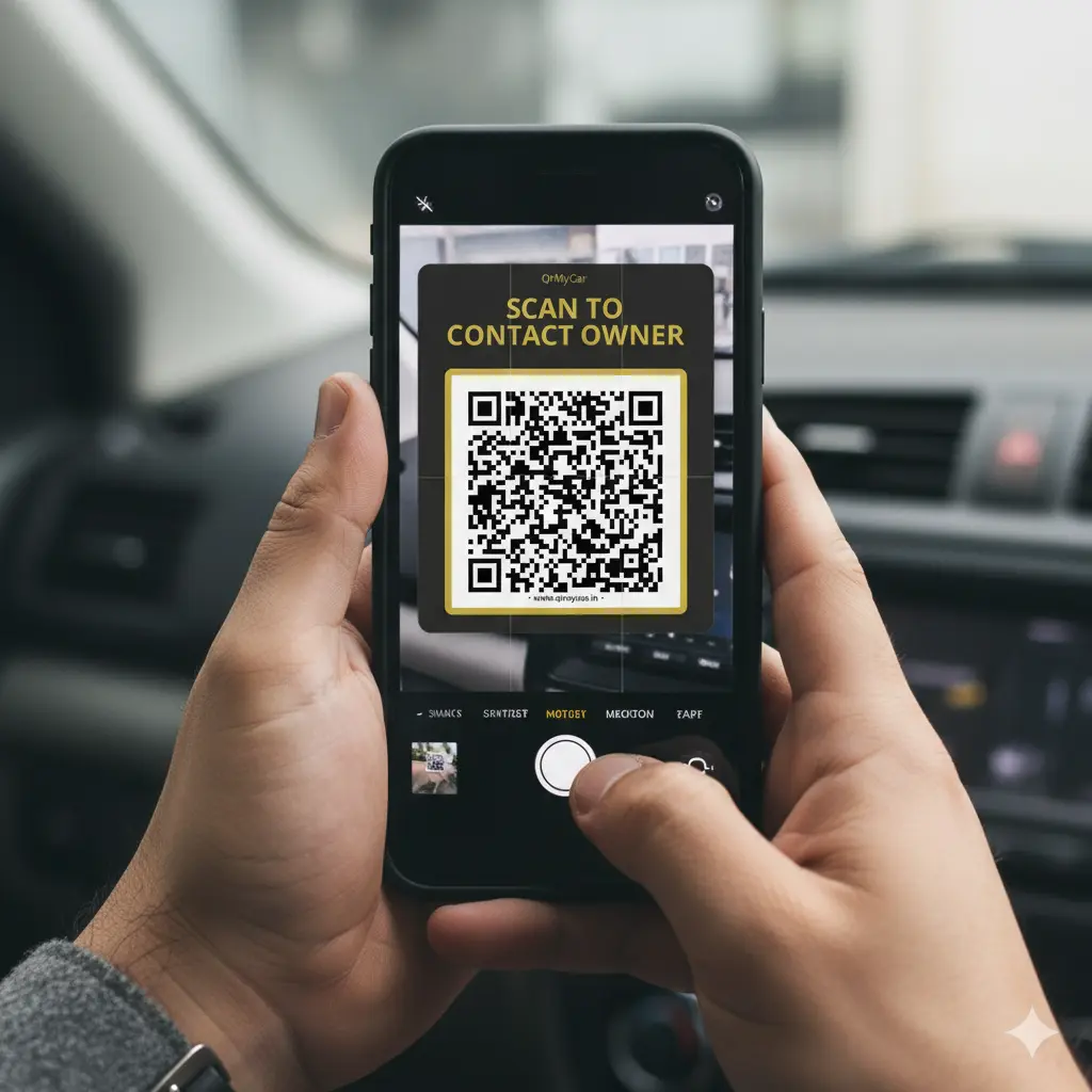 Scanning QrMyCar Car Sticker using mobile camera