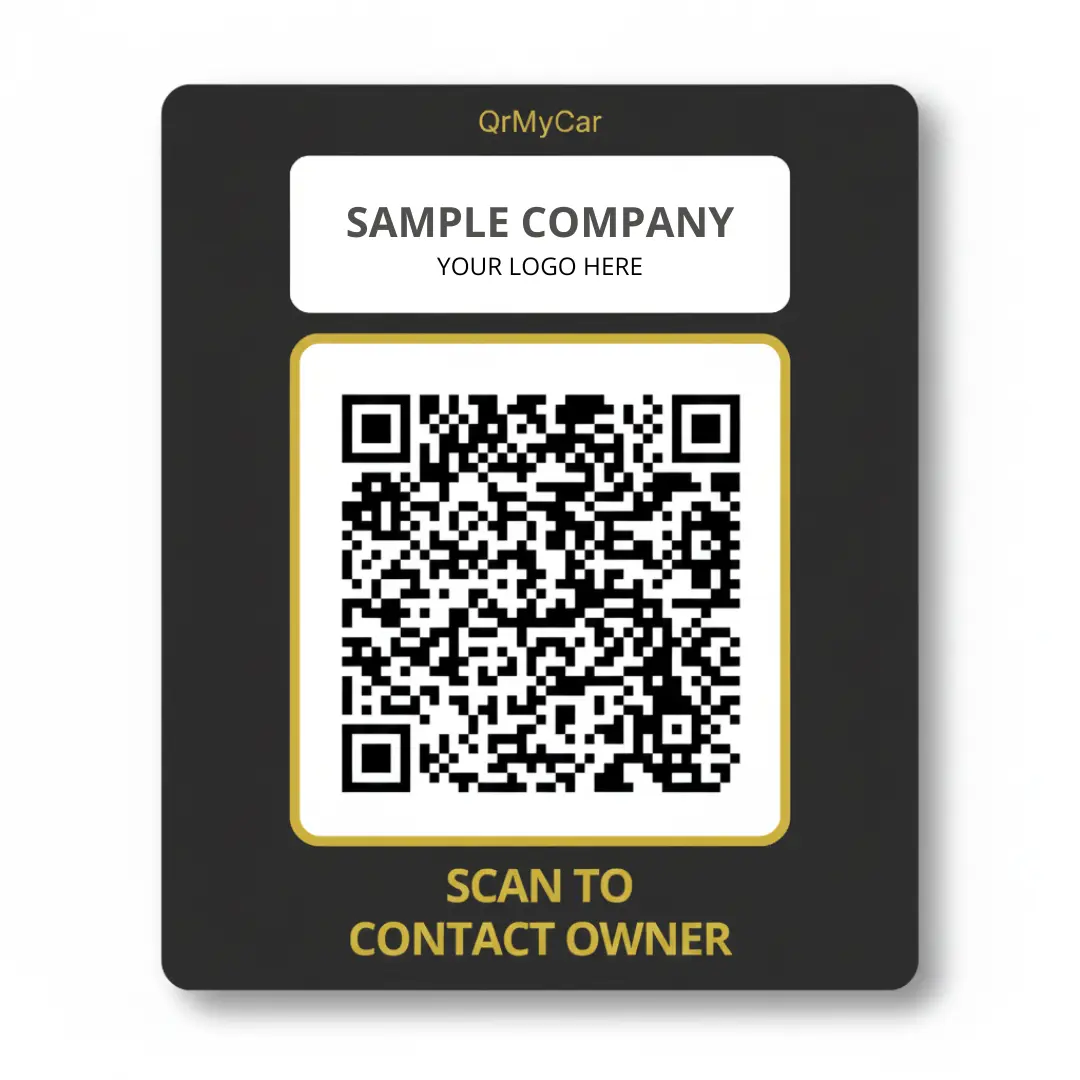 QR sticker for company vehicle parking system