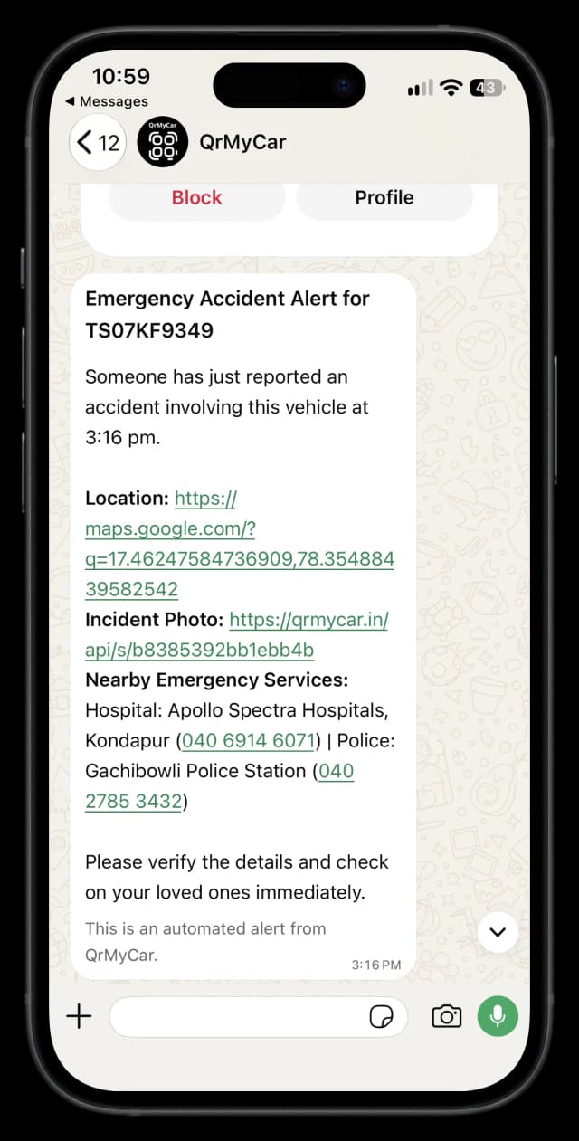 Emergency Response mobile app screenshot