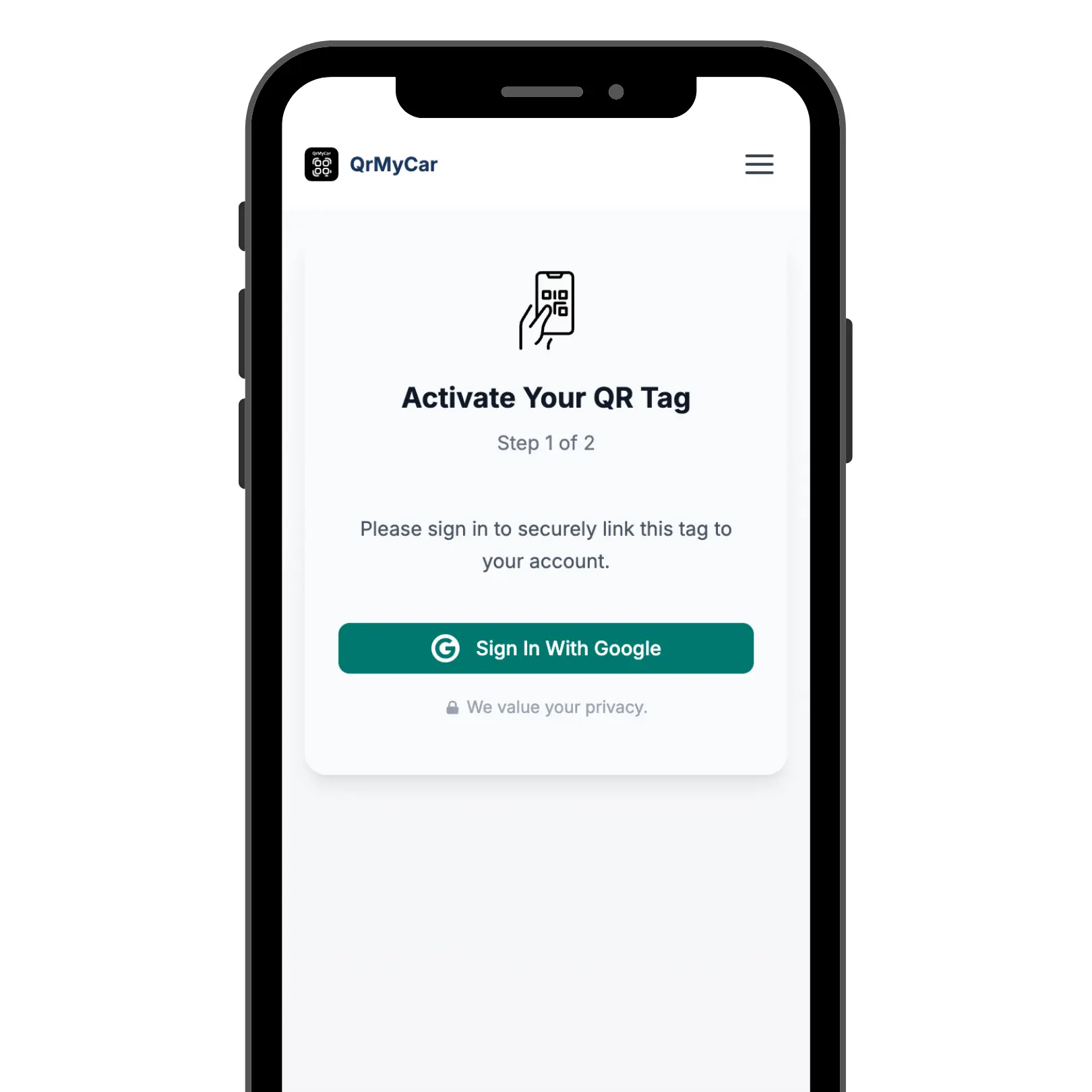How to login to QrMyCar using Google