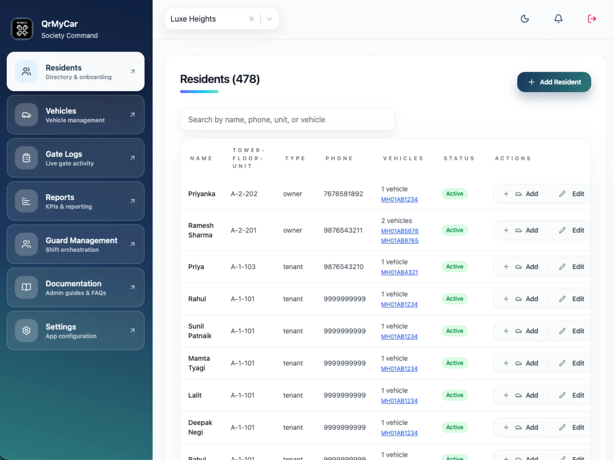 Screenshot: Admin Portal Dashboard
